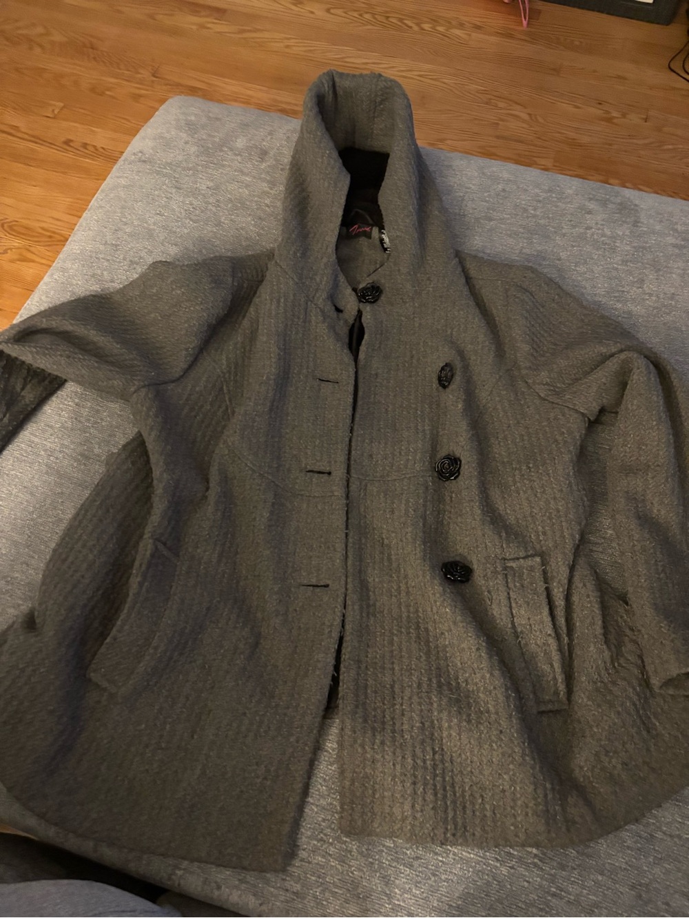 torrid Charcoal Gray Wool-Blend Pea Coat